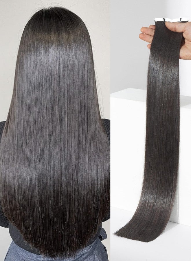 LUVME Invisible Tape in Hair Extensions Human Hair 18 Inch 110g 50pcs Natural Black Straight Double Sided Seamless Tape Extensions - Image 1